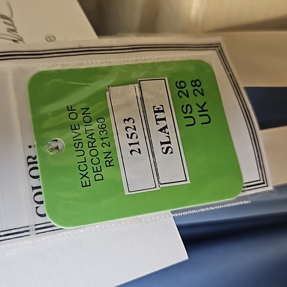 Size 26 SLATE blue chiffon Aline gown for formal or wedding Mori Lee NWT. - Picture 4 of 13